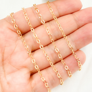 143FGF. 14k Gold Filled Flat Long and Short Link Chain.